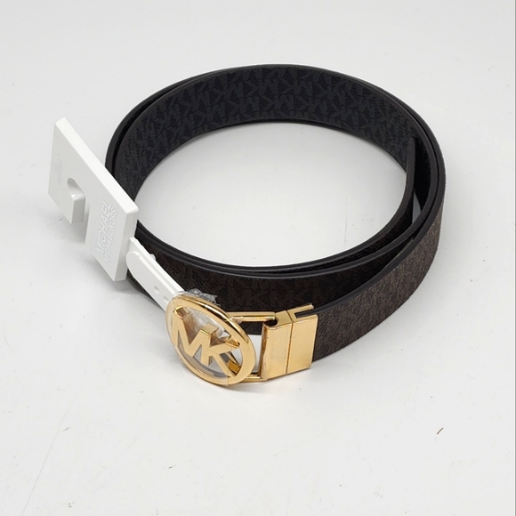 Michael Kors MK Brown and Gold MK Log Size M Betl - Picture 3 of 8